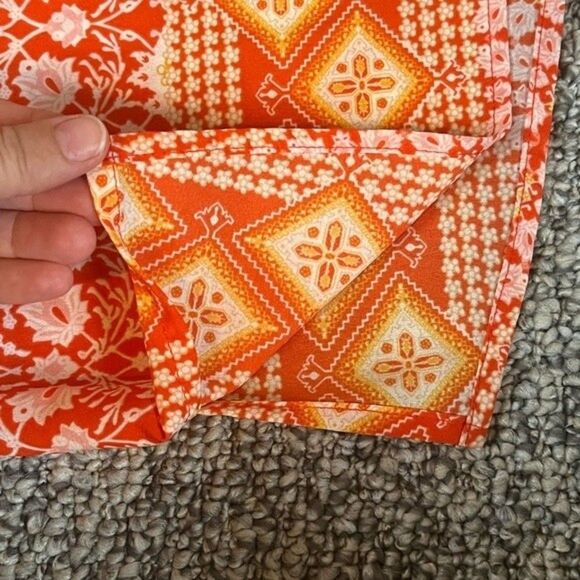 Sanctuary Orange Floral Patterned Cap Sleeve Top Size Medium - Picture 8 of 8